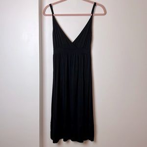 Black summer dress (mid length & thin straps)